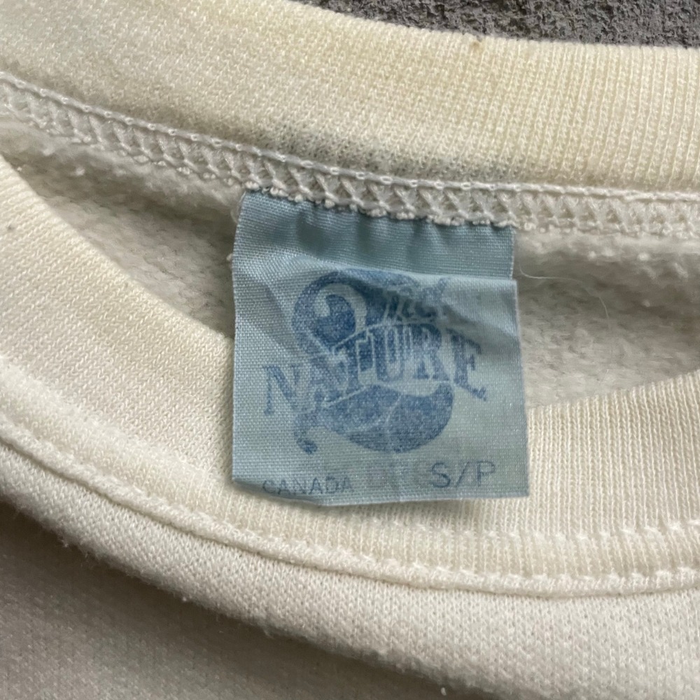 Vintage Nature Canada Raglan Sweatshirt Unisex Small White 80s - Picture 4 of 8